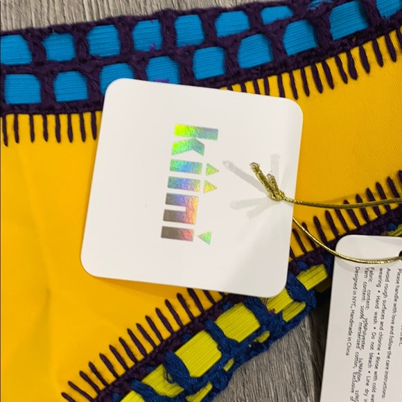 NEW • Kiini • RO Crochet Bikini Bottoms Yellow L - Picture 5 of 6